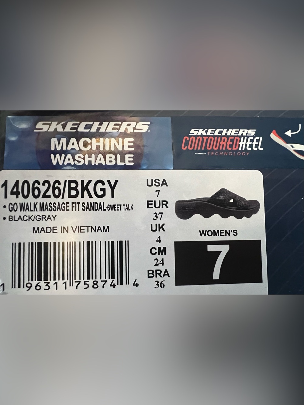 Skechers Women's Black Textured Slide Mules - Picture 7 of 7